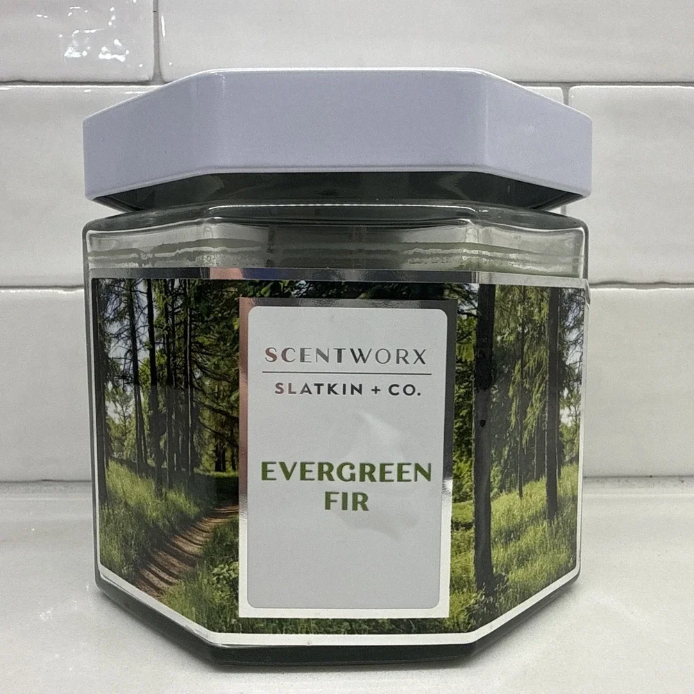Scentworx 14.5 oz Evergreen Fir 3-Wick Jar Candle by Slatkin & Co Fast Shipping
